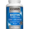 Biotin 10000 mcg vitaminas vegano y extra fuerte, suplemento para el crecimiento del cabello