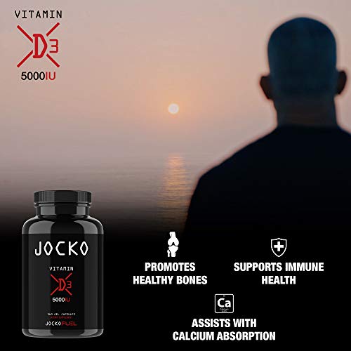 Apoyo inmunológico, Salud ósea, Estado de ánimo, Rendimiento Deportivo, Jocko Vitamina D3 Gel Cápsula - 5000IU
