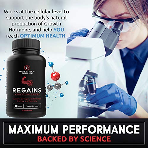Suplementos HGH Regains para hombre, estimula la hormona de crecimiento humano, construcción muscular