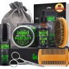 Kit de barba, kit de crecimiento de barba, kit de aseo de barba, con espuma/champú/lavado, aceite de crecimiento, acondicionador de bálsamo, cepillo, peine, tijeras de bigote, bolsa de almacenamiento, libro electrónico, kit de reparación de barba y recortadora para hombres