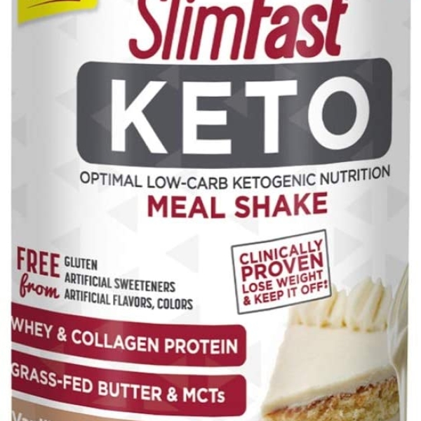 SlimFast-Keto-Meal-Replacement-Powder-Fudge-Brownie-Batter-Canister,-13.4-Ounce,-Pack-of-2